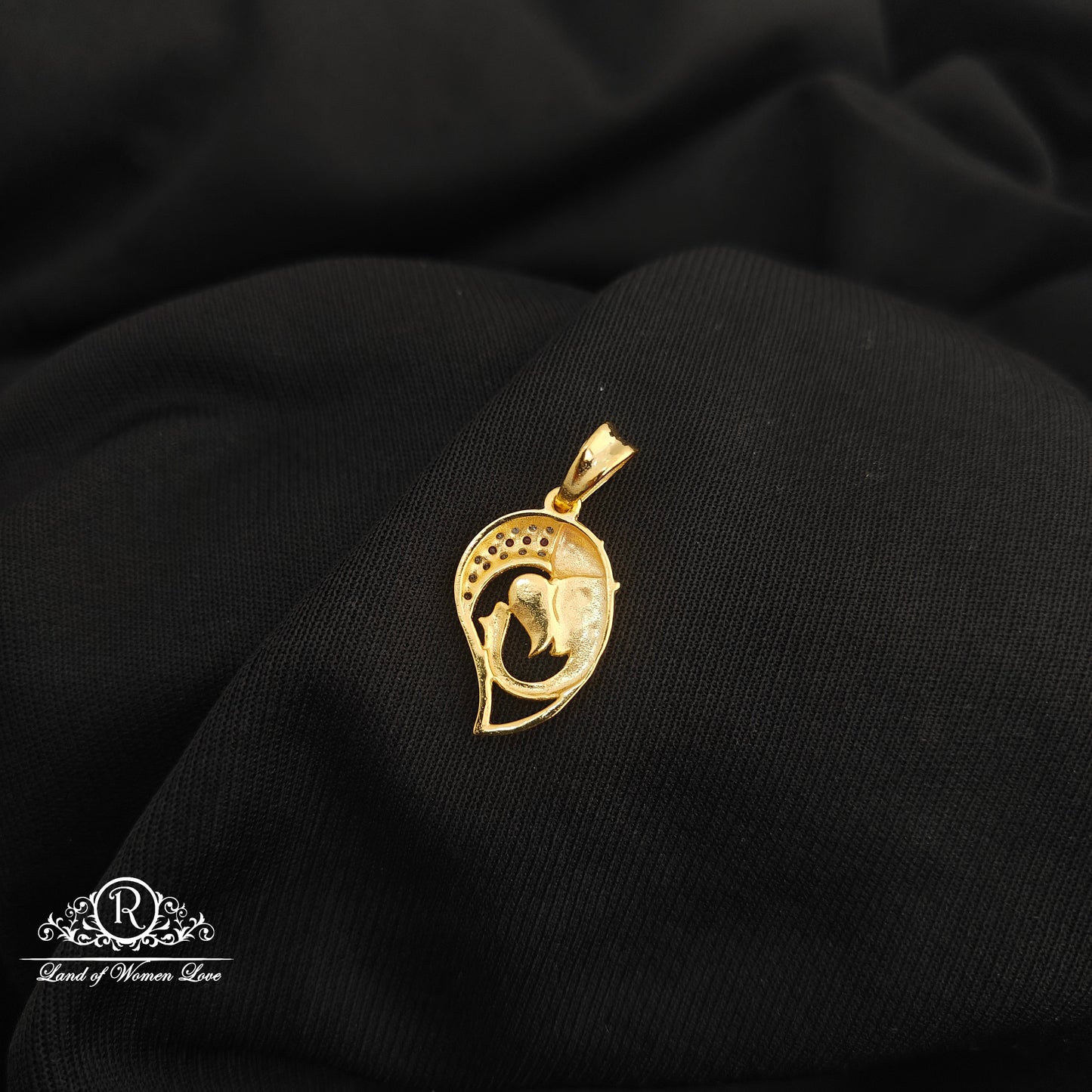 92.5 Silver Ganesh design with gold polish locket-RCR262