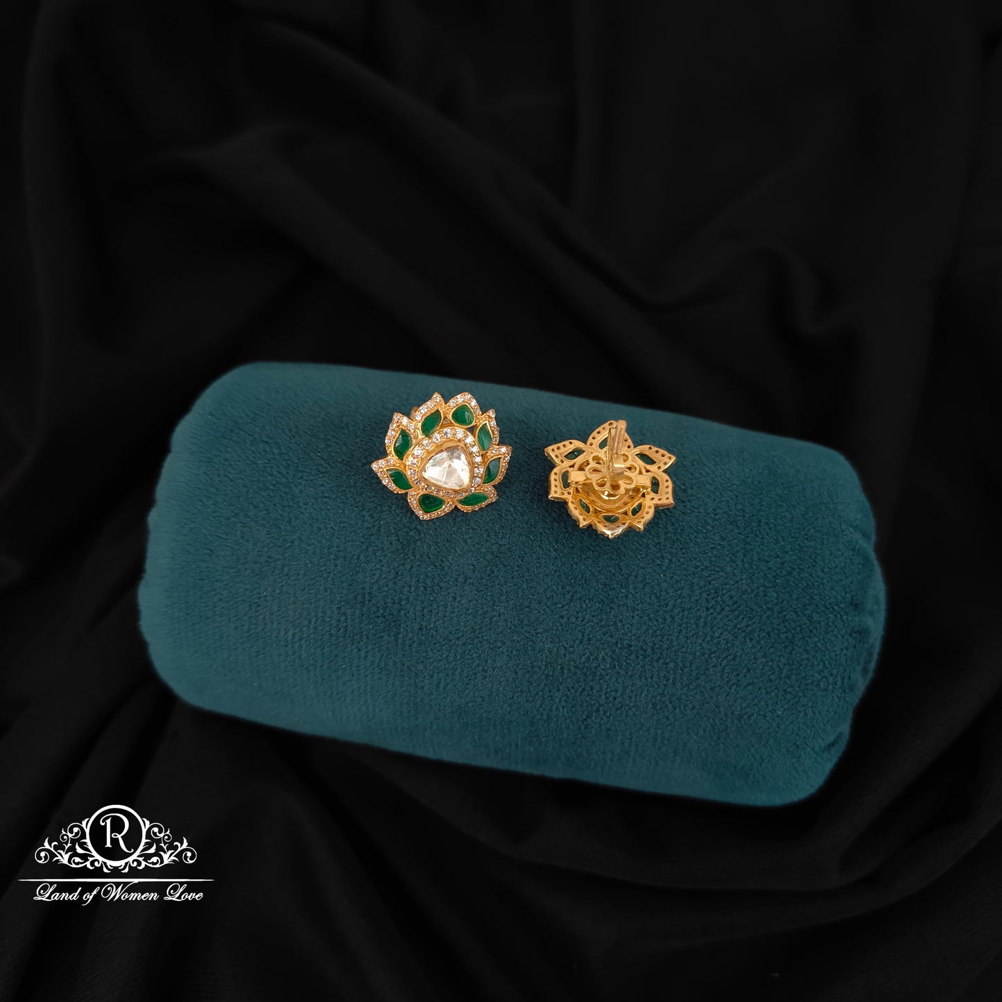 92.5 silver mossinate earrings-RCJN008