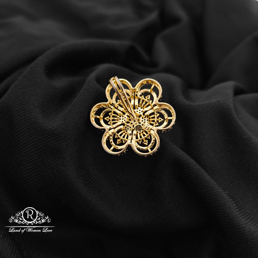 92.5 Silver diamond finishing flower design pendent -RCR191