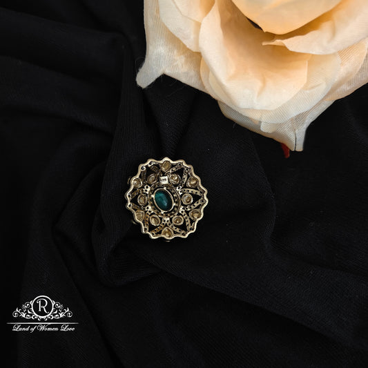 92.5 Silver Mossinate Side Locket -RCMJ283