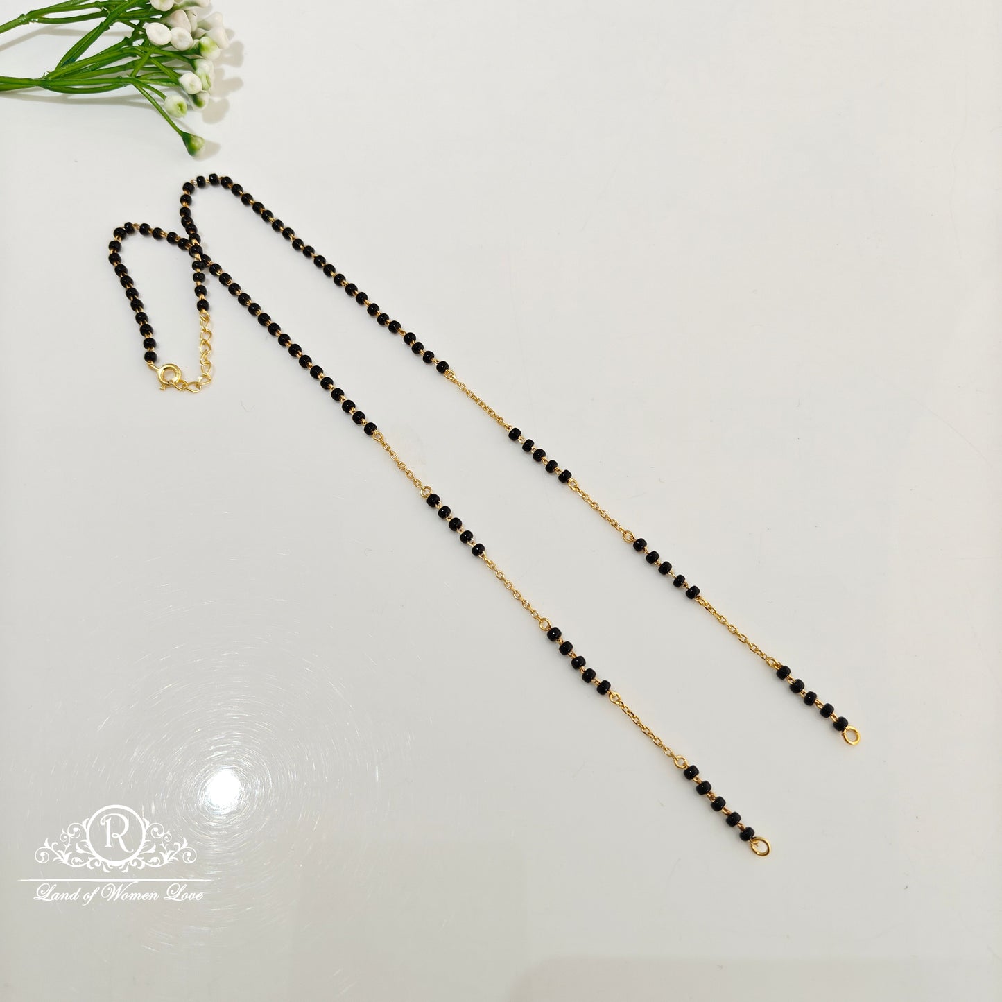 92.5 silver Black Beads -RCR326