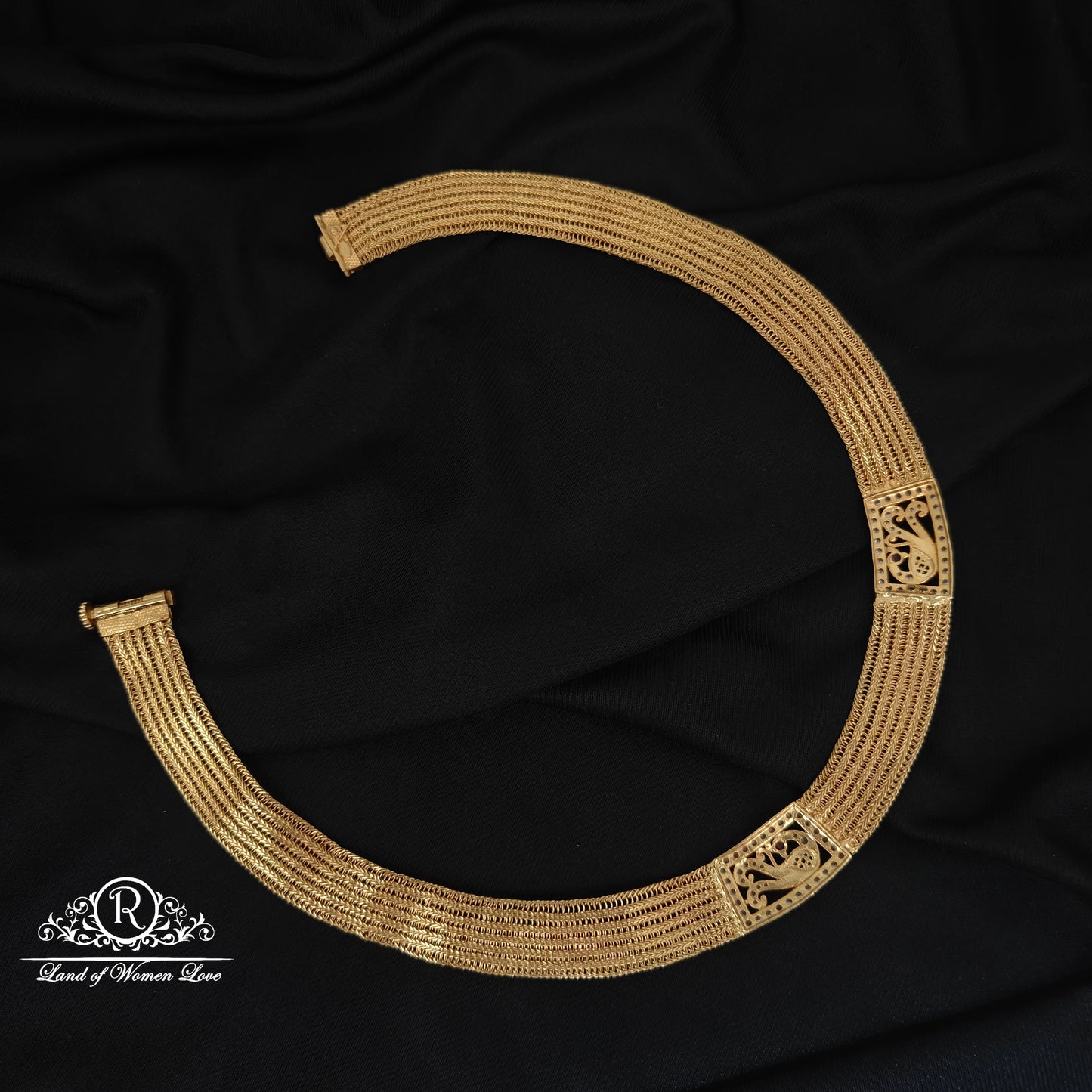 92.5 SILVER NANPATI MODEL PEOCOCK CHOCKER MODEL DESGIN -RCZP038