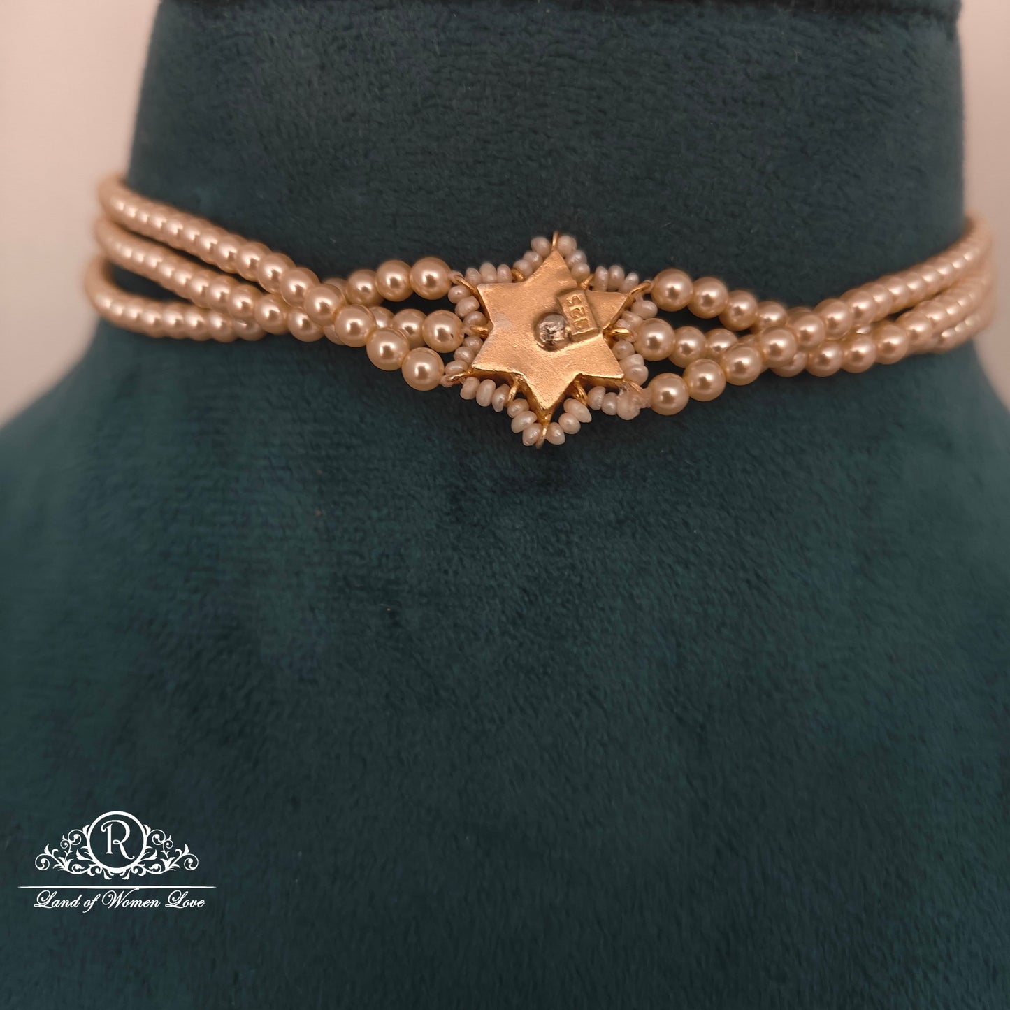 92.5 silver pearls chocker-RCH1063-1