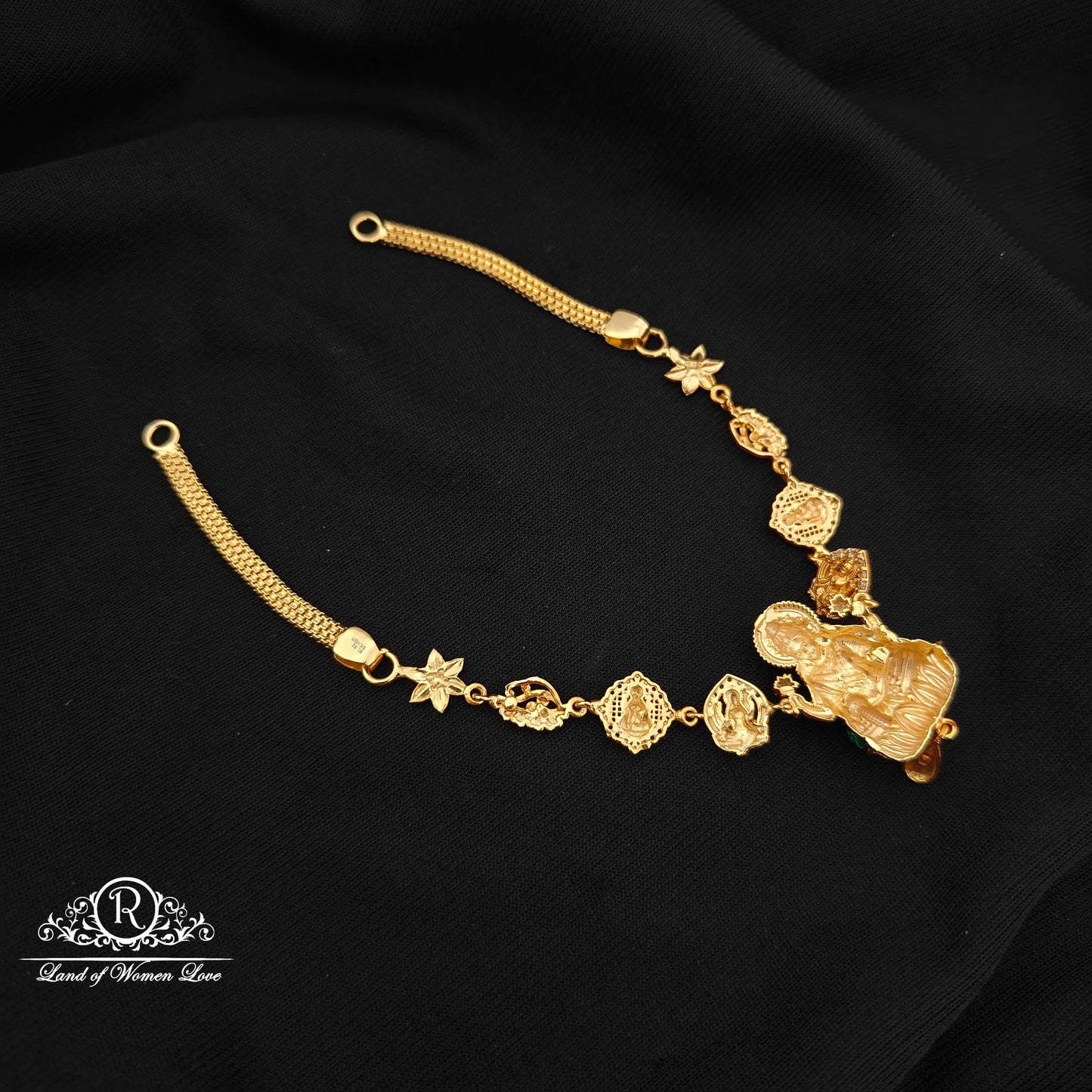 92.5 Silver lakshmidevi design necklace-RCR121