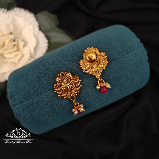 92.5-SILVER LAKSHMI DEVI EARRINGS -RCZ1004