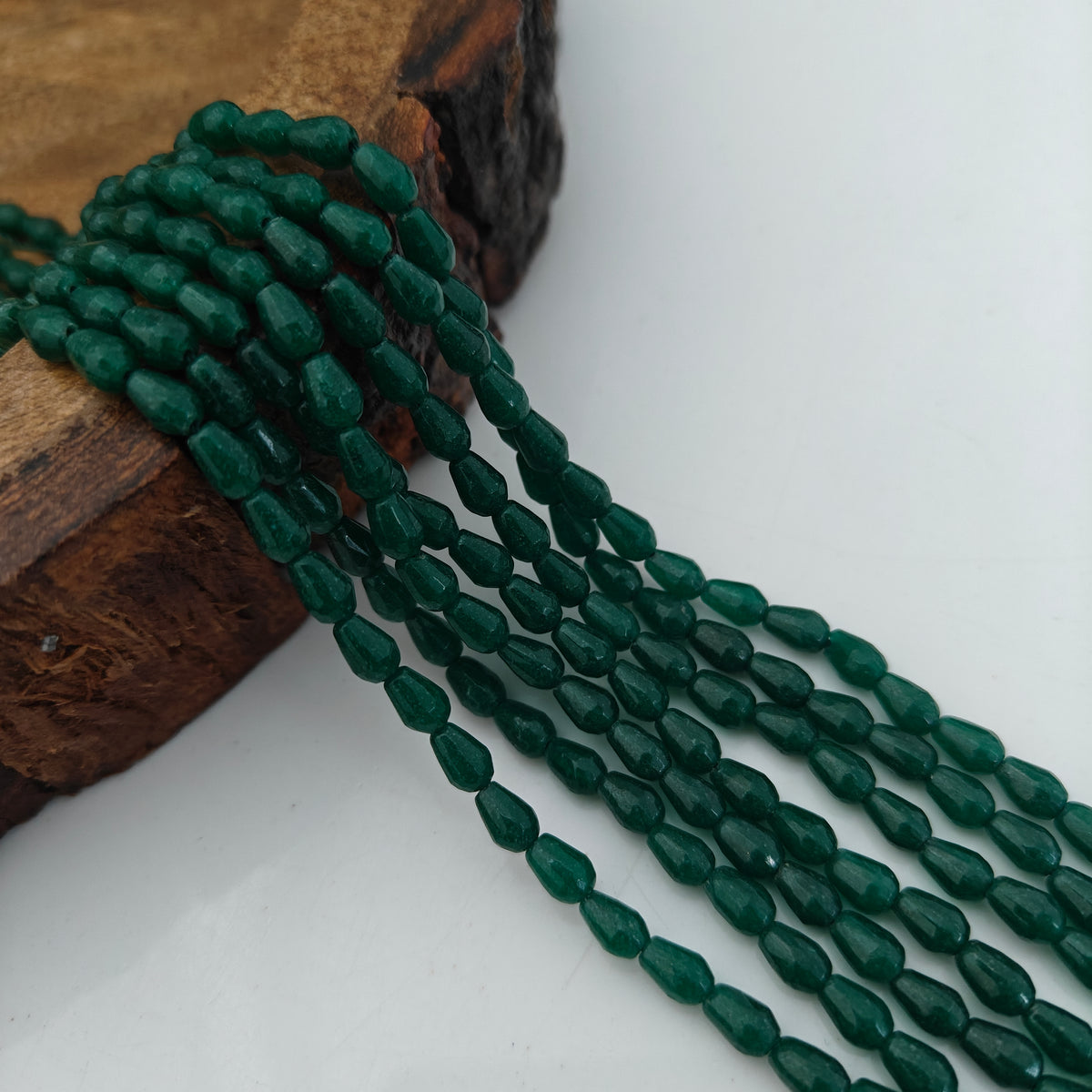 Green drop shape beads -RCMJ375