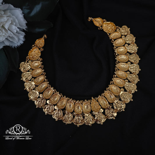 92.5 SILVER LAKSHMI DEVI KASU NECKLACE-RCP179