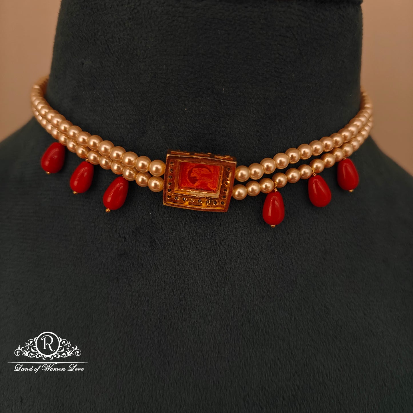92.5 Silver pearl chocker -RCH1170