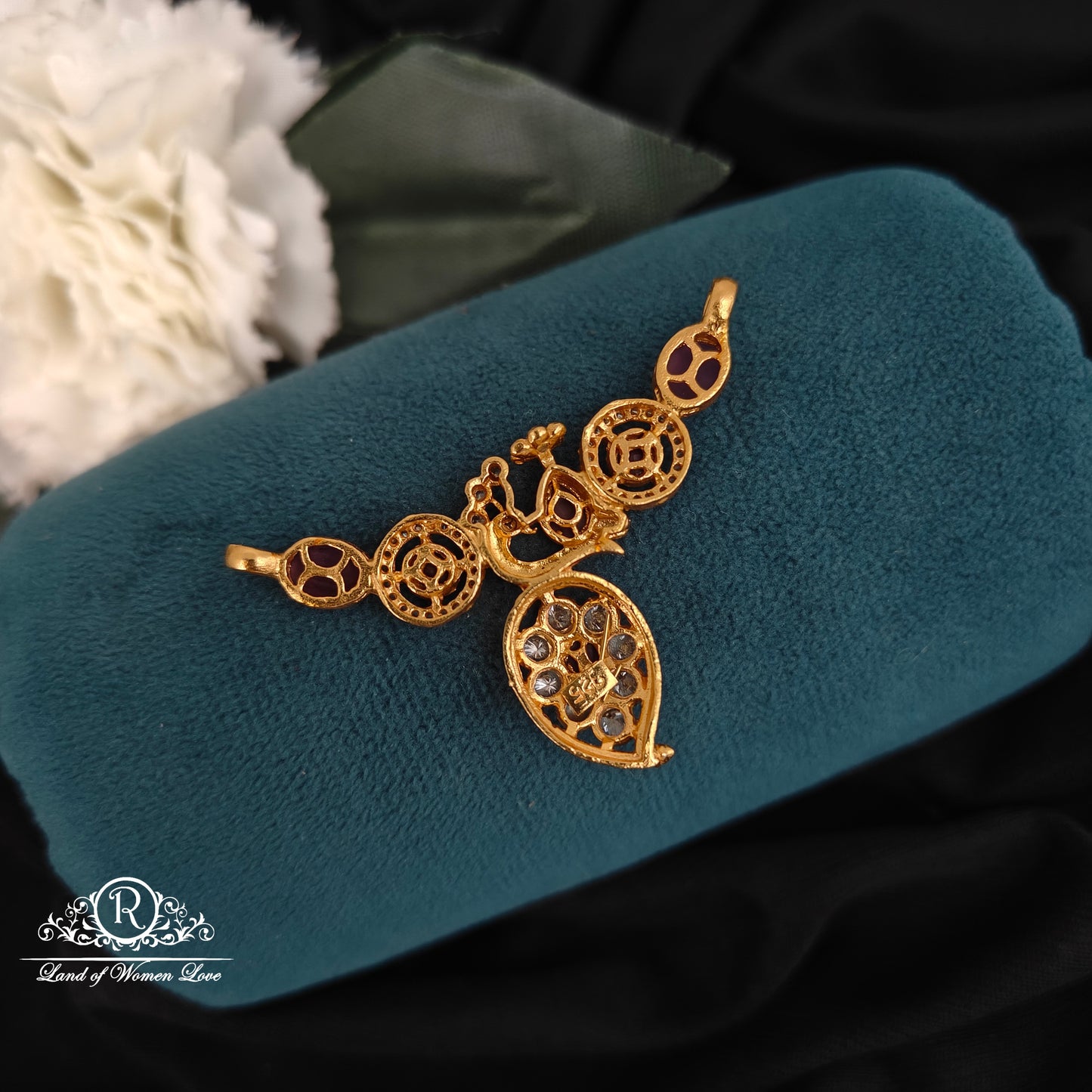 92.5-SILVER PEACOCK DESGIN MALA LOCKET -RCM1521