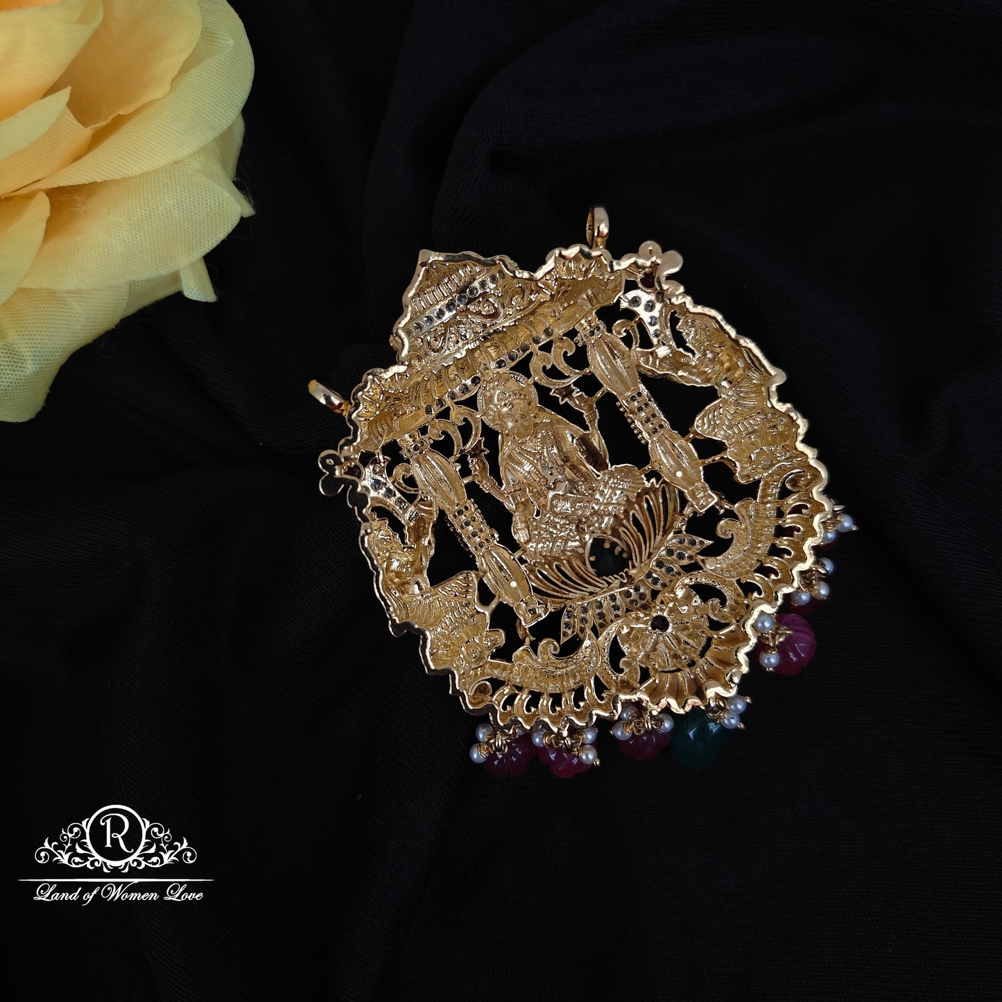 92.5 SILVER LAKSHMI DEVI MALA LOCKET-RCMB001