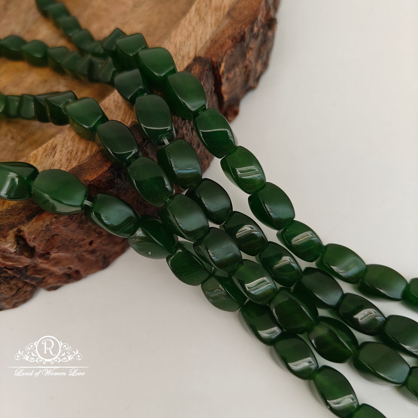 ZAID TWISTED GREEN BEADS-RCJM112