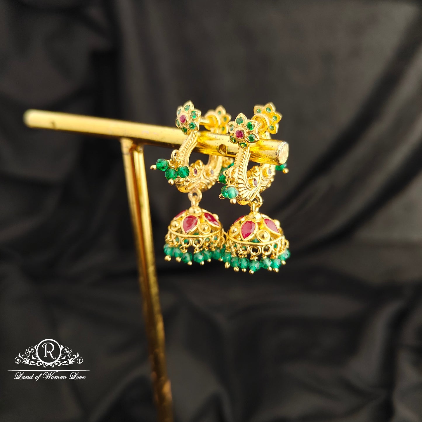 92.5 Silver Makara kundan Earrings -RCBH069