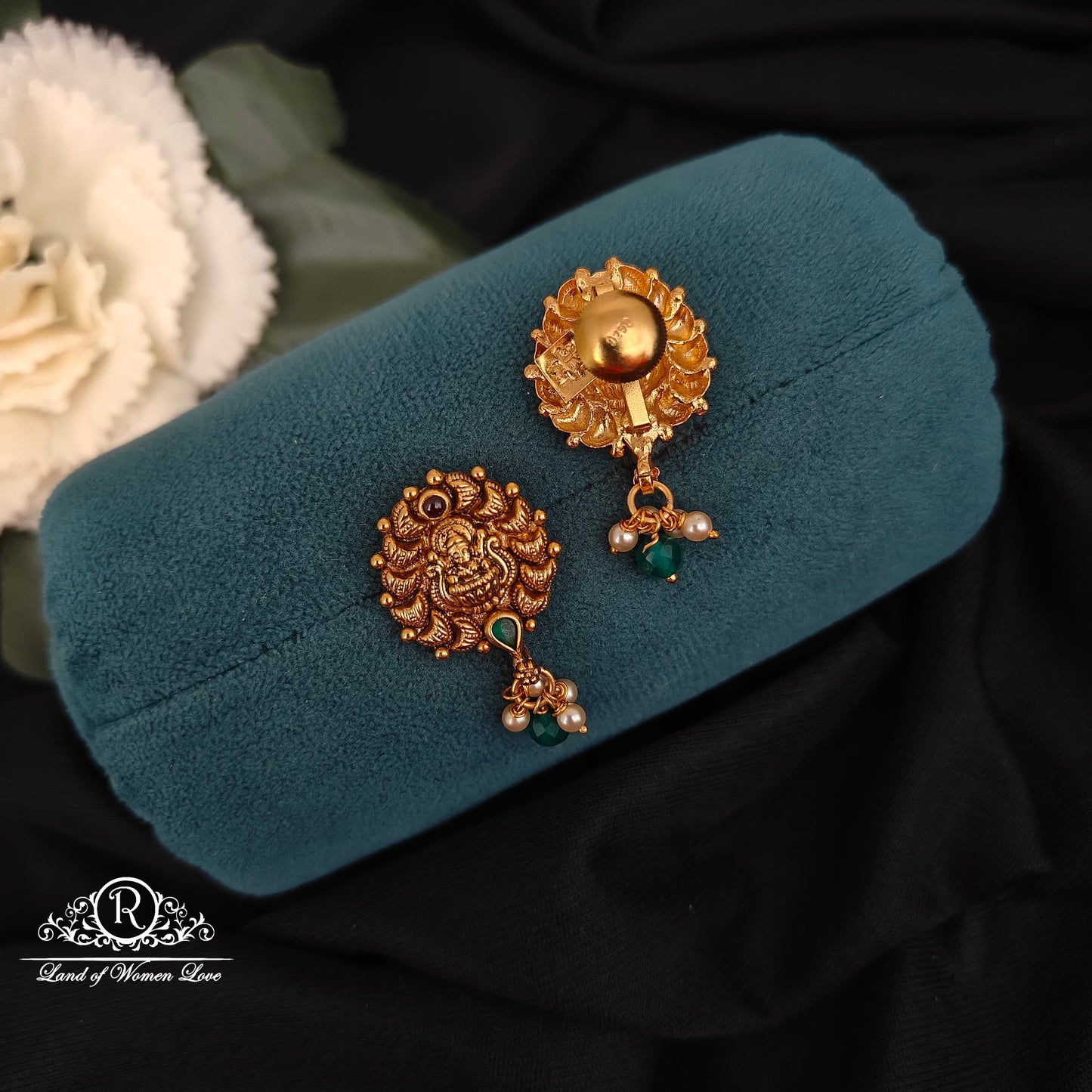 92.5-SILVER LAKSHMI DEVI EARRINGS -RCZ1006