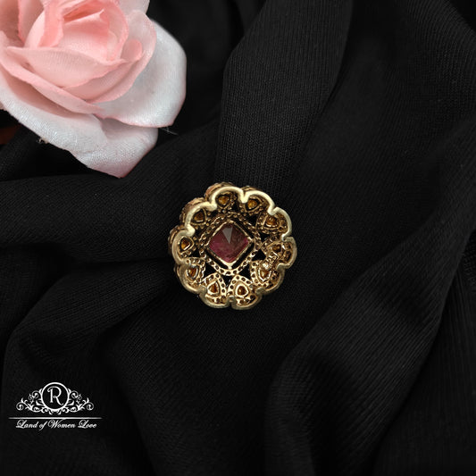 92.5 silver mossinate side locket with ruby stone-RCMJ263