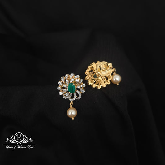 92.5 SILVER DIAMOND FINISHING EARRINGS-RCZP030