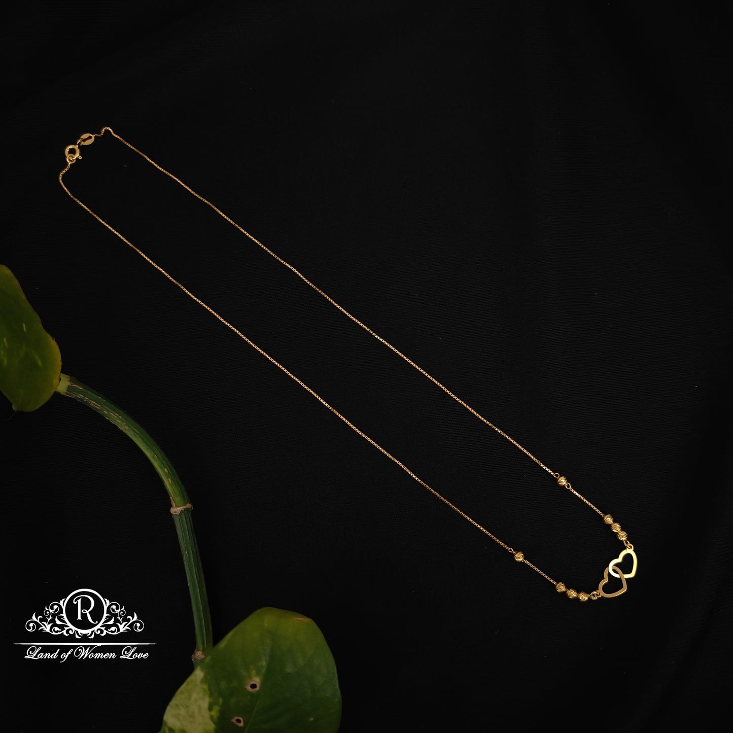 92.5 silver simple and Cute chain with hearts shape lockets-RCH1006