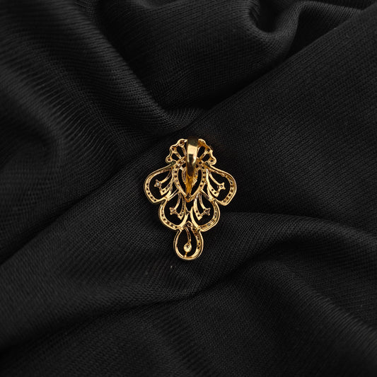 92.5 Silver diamond finishing pendent with ruby stone -RCR111