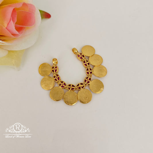 92.5 silver Lakshmi Devi design kasu mala locket-RCP226