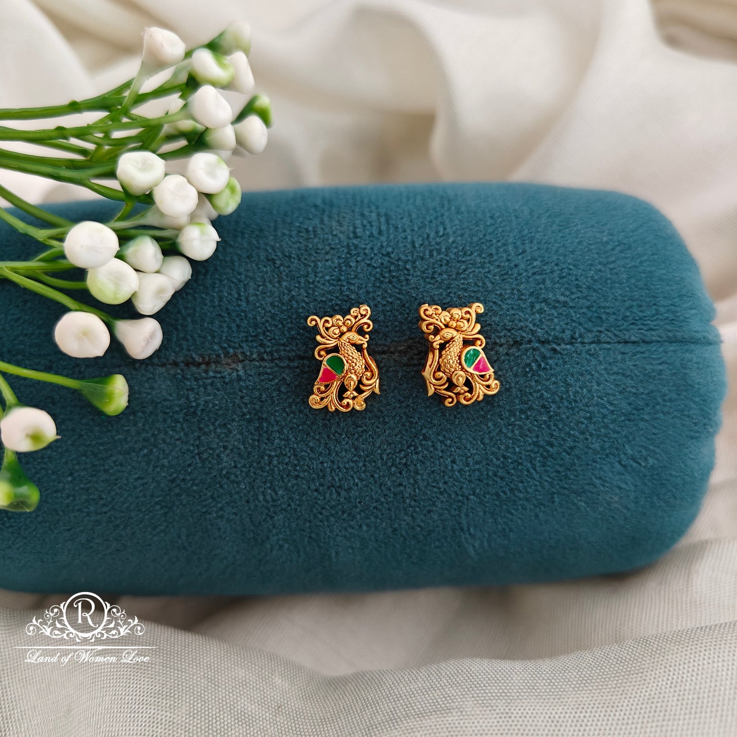 92.5 Ultra premium peacock design earrings-RCR161