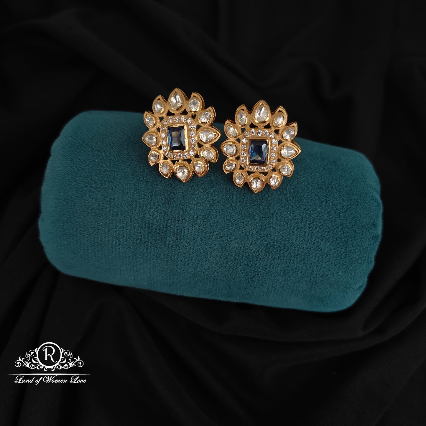 92.5 silver mossinate Earrings-RCJN006