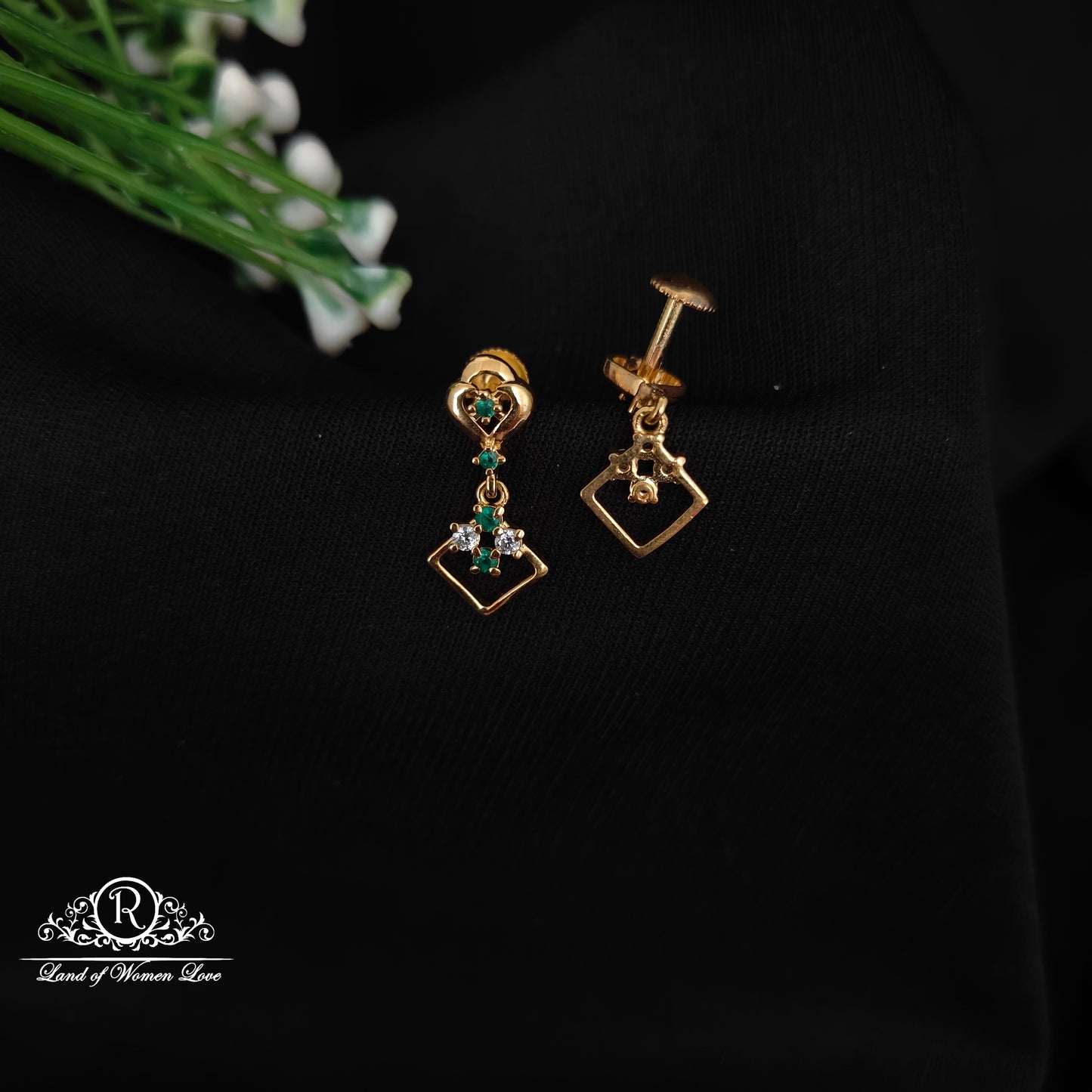 92.5 SILVER STONE EARRINGS-RCHD093