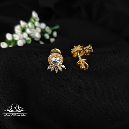 92.5 SILVER GOLD POLISH EARRINGS-RCH1081