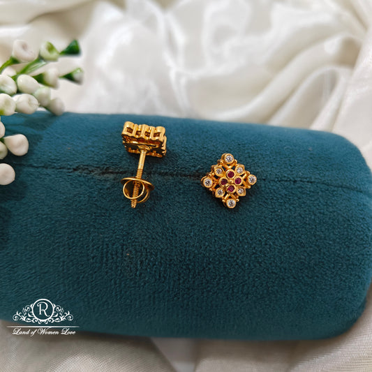 92.5 Silver square shape Earrings -RCR175