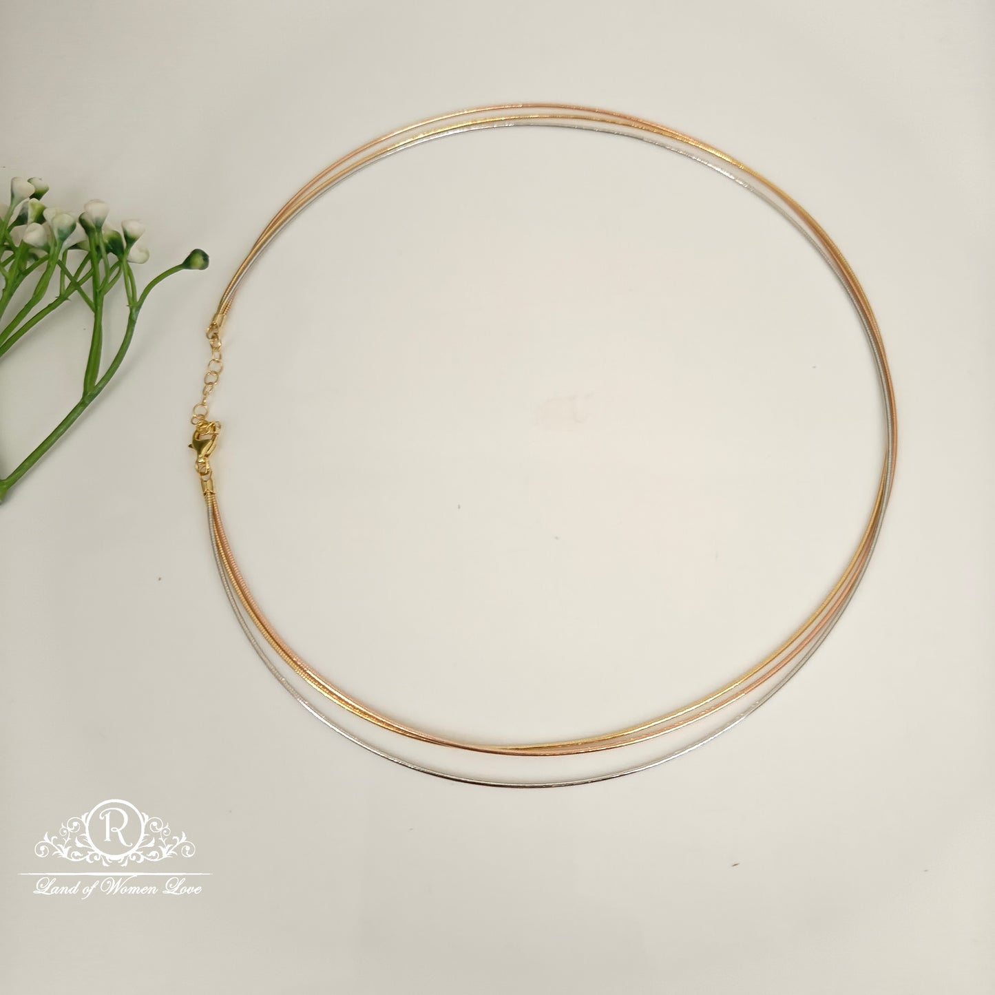 92.5 SILVER THREE TONE HASLI -RCG354