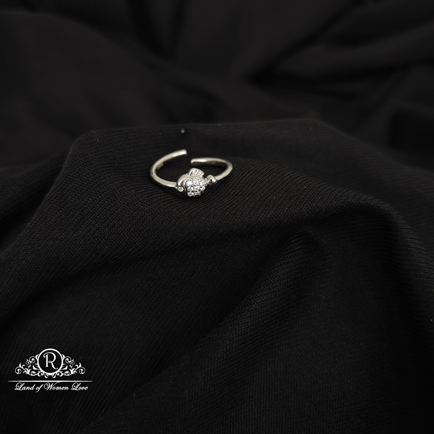 92.5 SILVER ADJUSTABLE FINGER RINGS-RCH1097