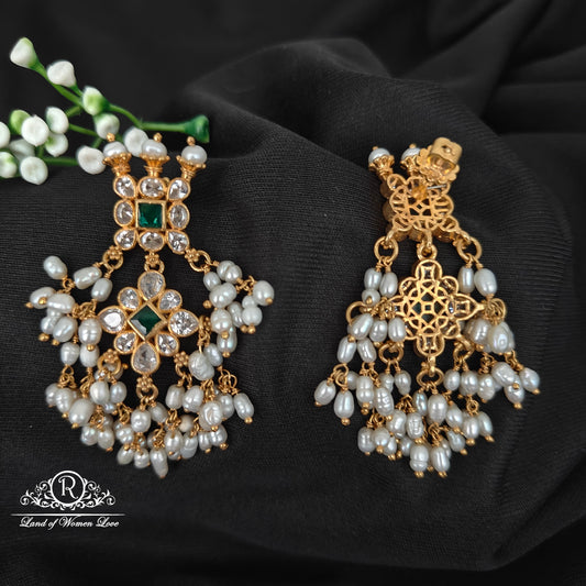 92.5 SILVER GOLD POLISH EARRINGS-RCH1074