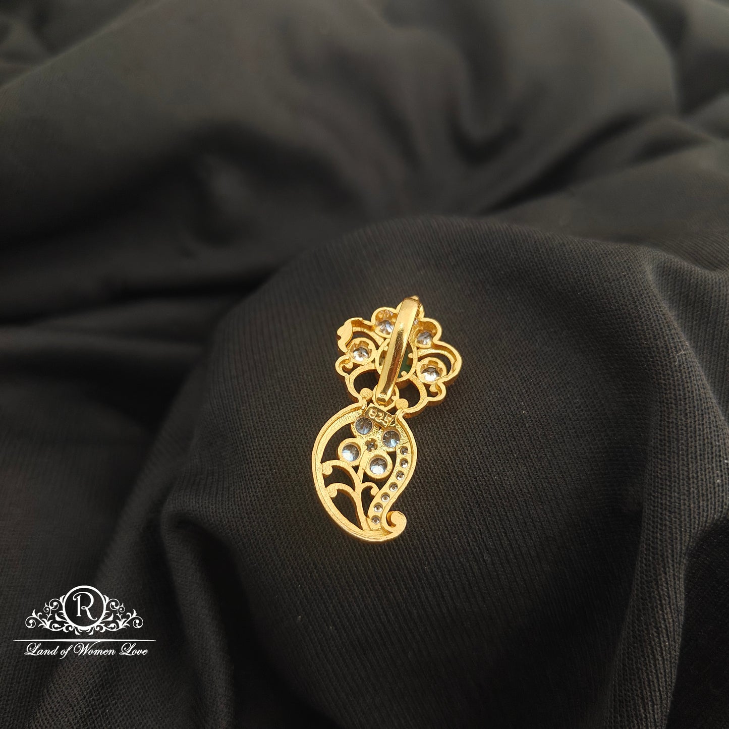 92.5 Silver with gold polish pendant -RCR228
