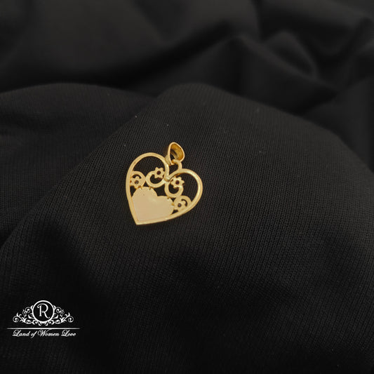 92.5 Silver T letter and heart design with gold polish locket-RCR266