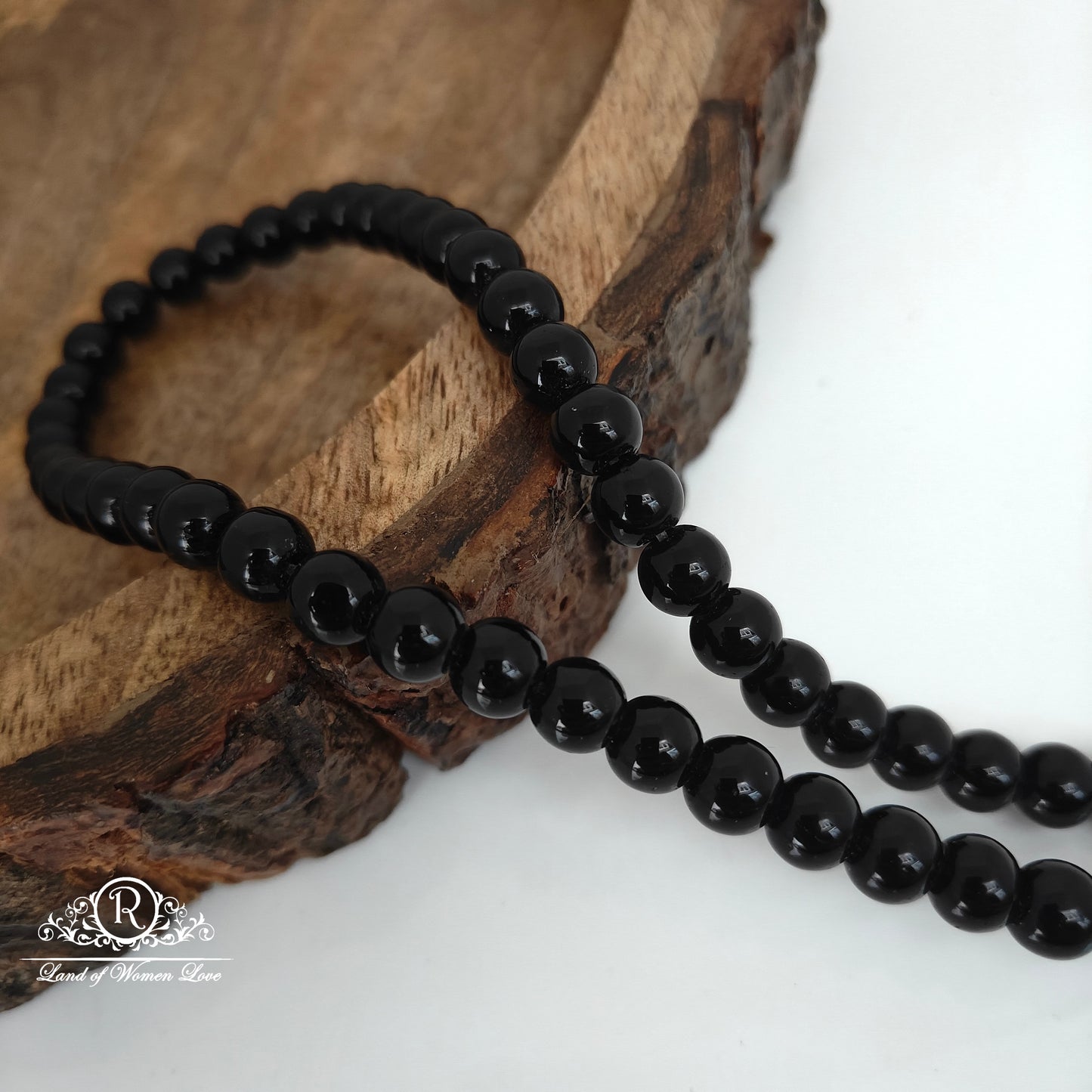 HONEX BLACK ROUND BEADS-RCJM045