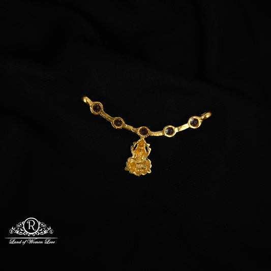 92.5 SILVER LAKSHMI DEVI WHITE STONE MALA LOCKET -RCM1383