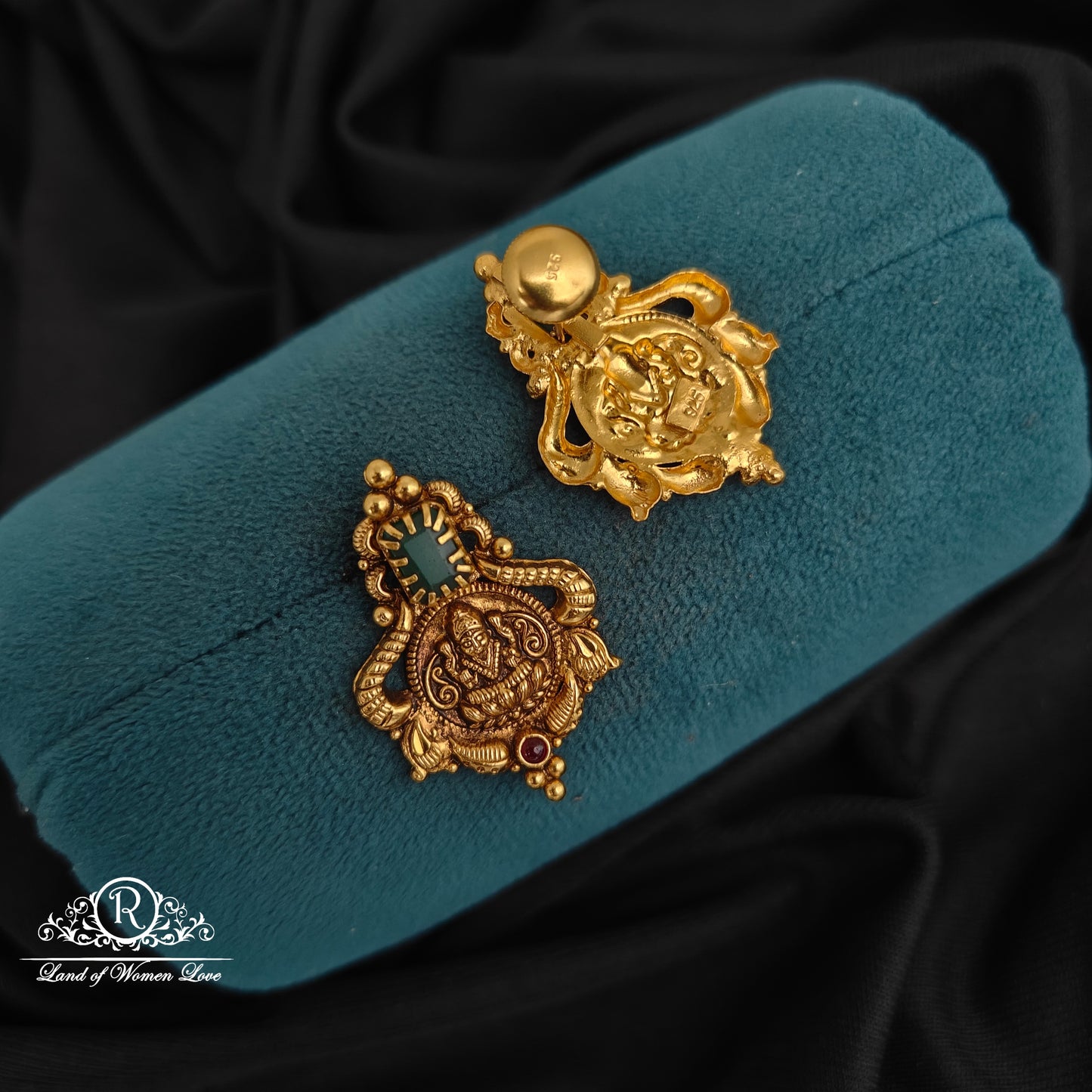 92.5-SILVER LAKSHMI DEVI EARRINGS-RCM1509