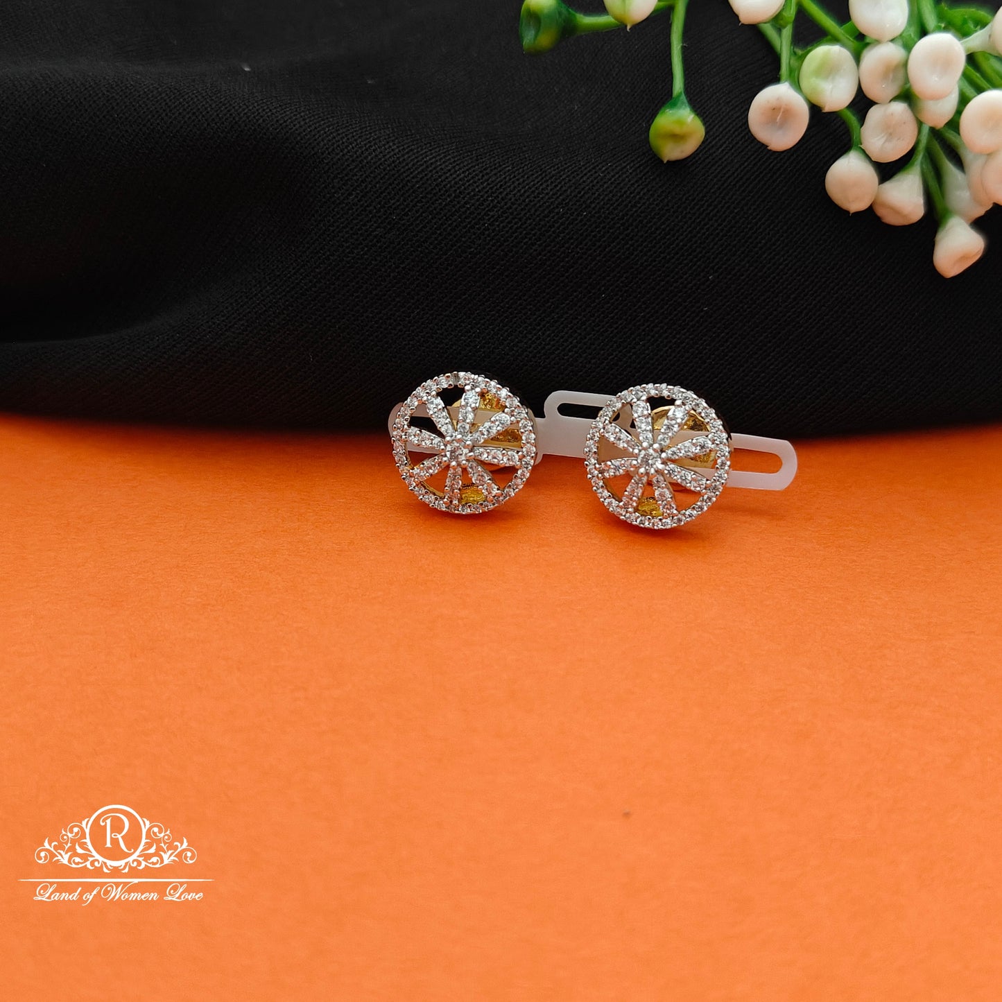 92.5 SILVER Diamond Finishing Earrings-RCCP103-1