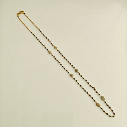 92.5 silver Black Beads with green beads-RCH1392