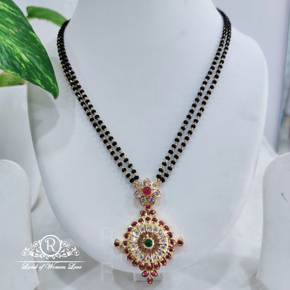 silver locket with black beads:rcd106 92.5 silver ramala jewelry / ramala collections