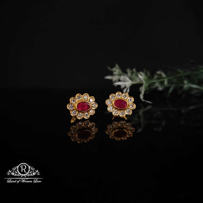 stud silver pink stones studs-rcm1040 92.5 silver ramala jewelry / ramala collections