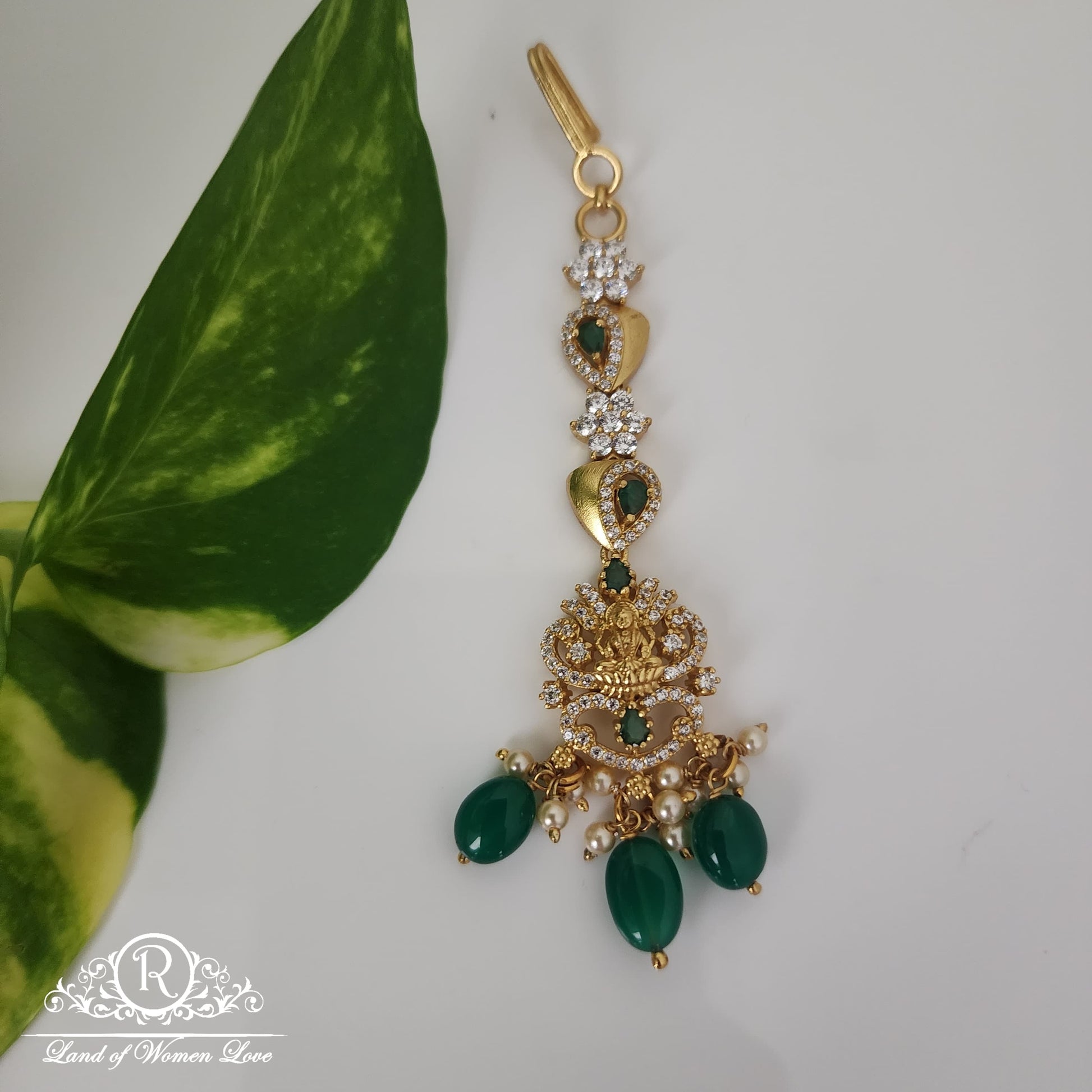 maang tikka goddess lakshmi devi design silver tikka-rcm218 92.5 silver ramala jewelry / ramala collections