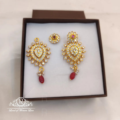 stud silver flower design earrings -rcjr357 92.5 silver ramala jewelry / ramala collections