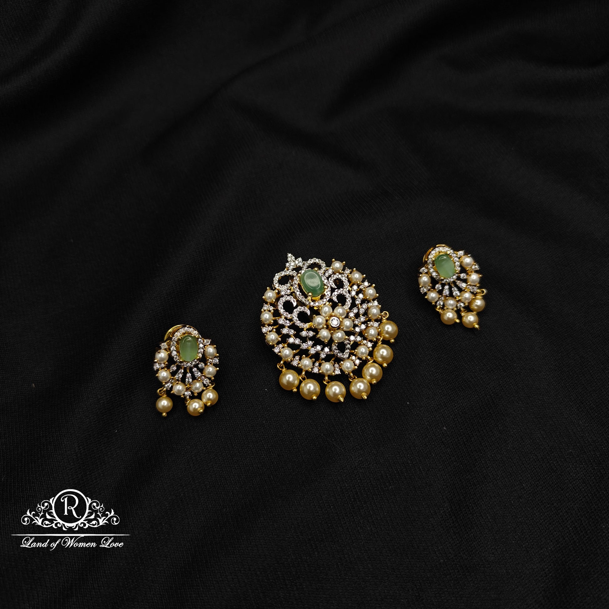 pendant 92.5 silver diamond finishing pendant set 92.5 silver ramala jewelry / ramala collections