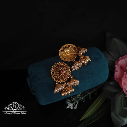 Silver Nakshi Earrings-RCM1020