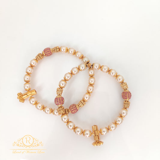 bangle pearls silver bangles-rcjr561 cz 92.5 silver ramala jewelry / ramala collections