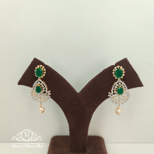 earrings diamond finishing silver earrings-rc85-90cp019 92.5 silver ramala jewelry / ramala collections