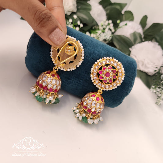 Beautiful pearls Silver jhumkas-RC85-95NP02