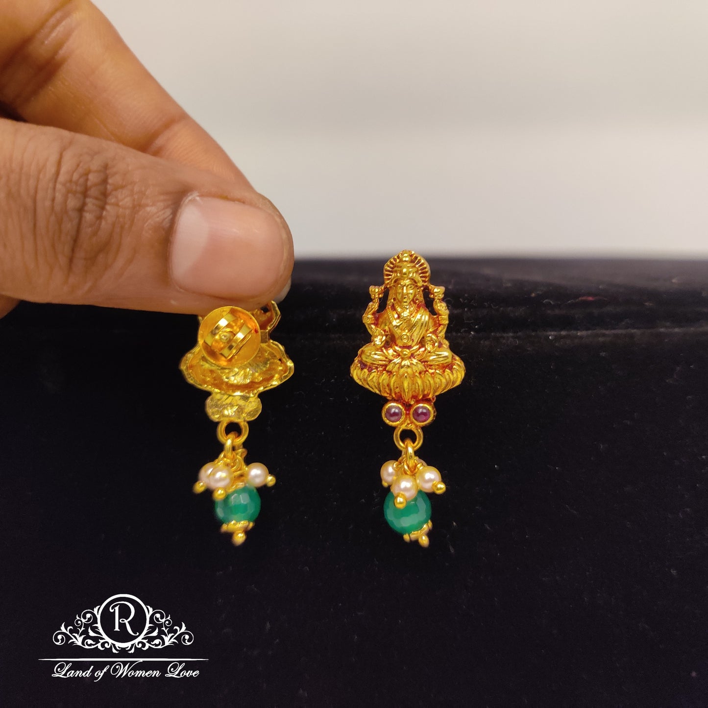 Lakshmi Devi design Silver Earrings-RCJR694