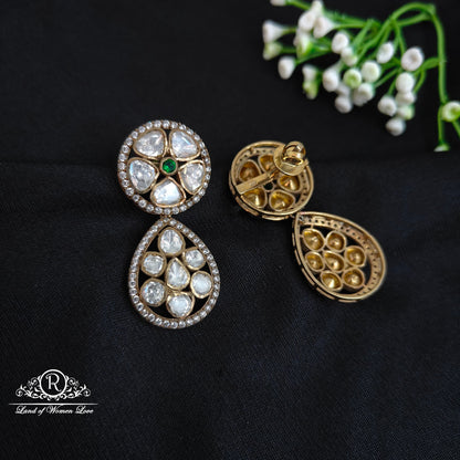 92.5 Silver Victorian flower design earrings-RCM1115