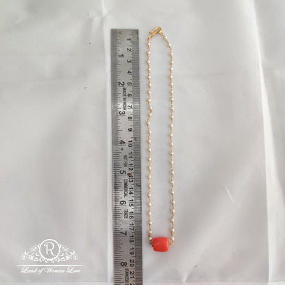 92.5 Silver Jewelry pearl and Jasper gemstone chain RCW001