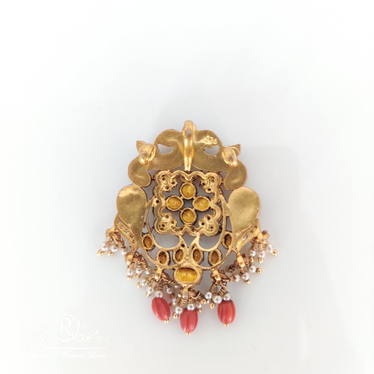 Beautiful Kundan Silver pendant-RC85-105CP05